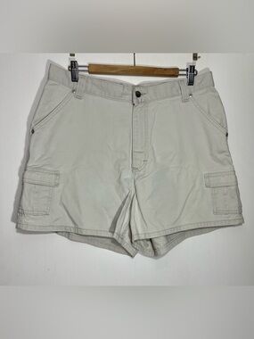 Vintage 1990's Womens Rivited Lee, Wide Leg Khaki Shorts Size 16 petite